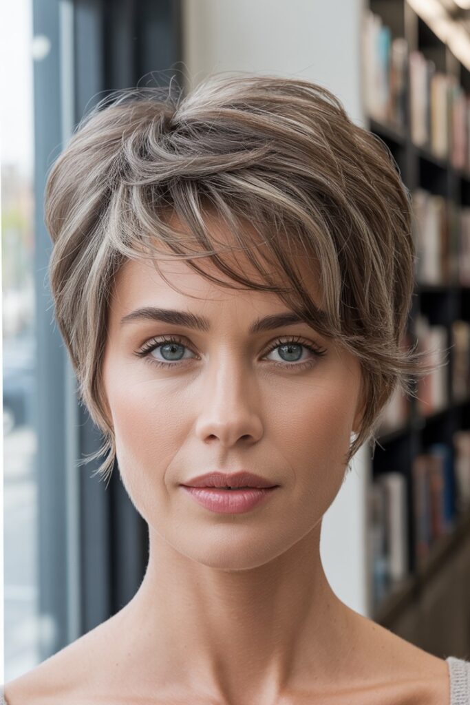 Ash Blonde Pixie Cut with Soft Layers