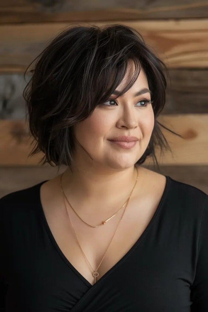 Choppy Bob with Side-Swept Bangs