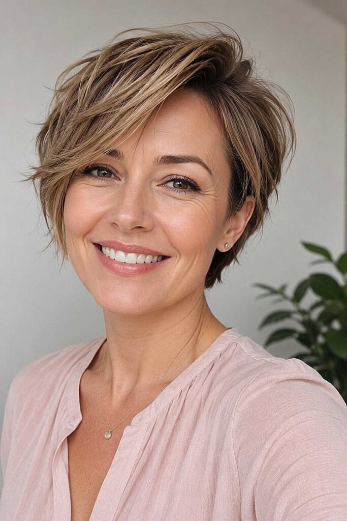 Choppy Layered Pixie Cut with Side Bangs