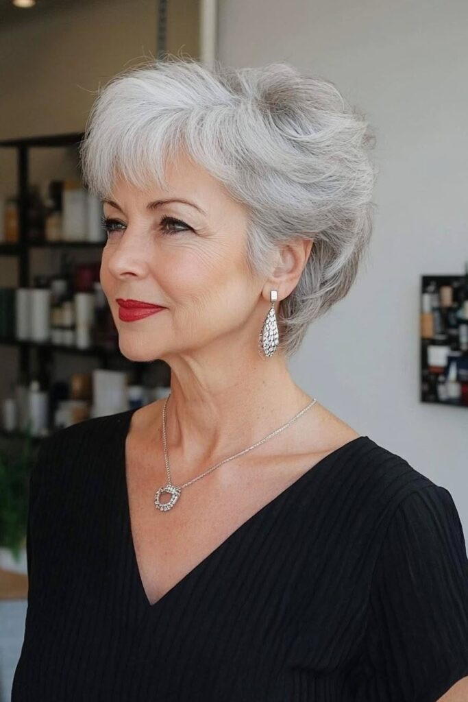 Classic Soft-Volume Pixie with Full Bangs