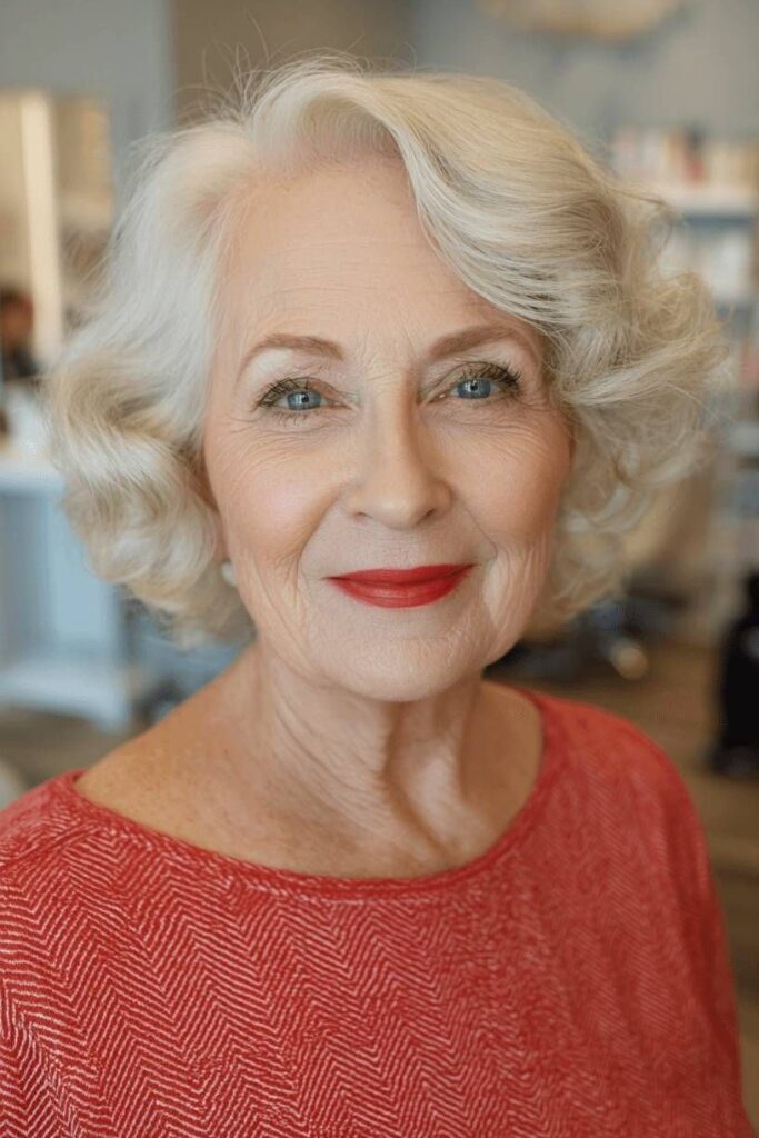 Classic Wavy Bob with Soft Side-Swept Volume