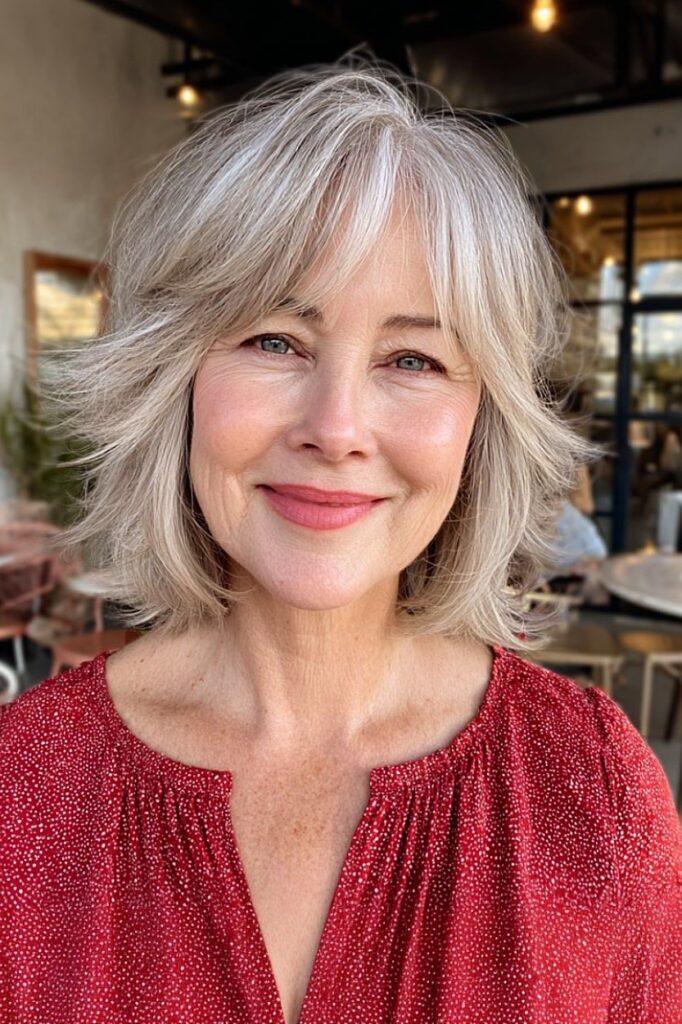 Feathered Shag Cut with Side-Swept Bangs