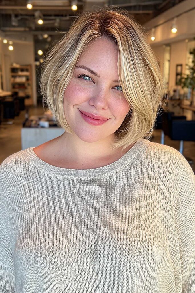 Layered Bob with Blonde Highlights