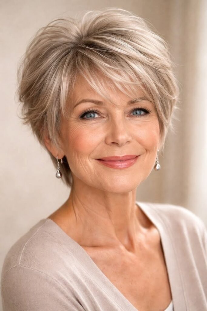 Layered Pixie Bob with Wispy Side Bangs