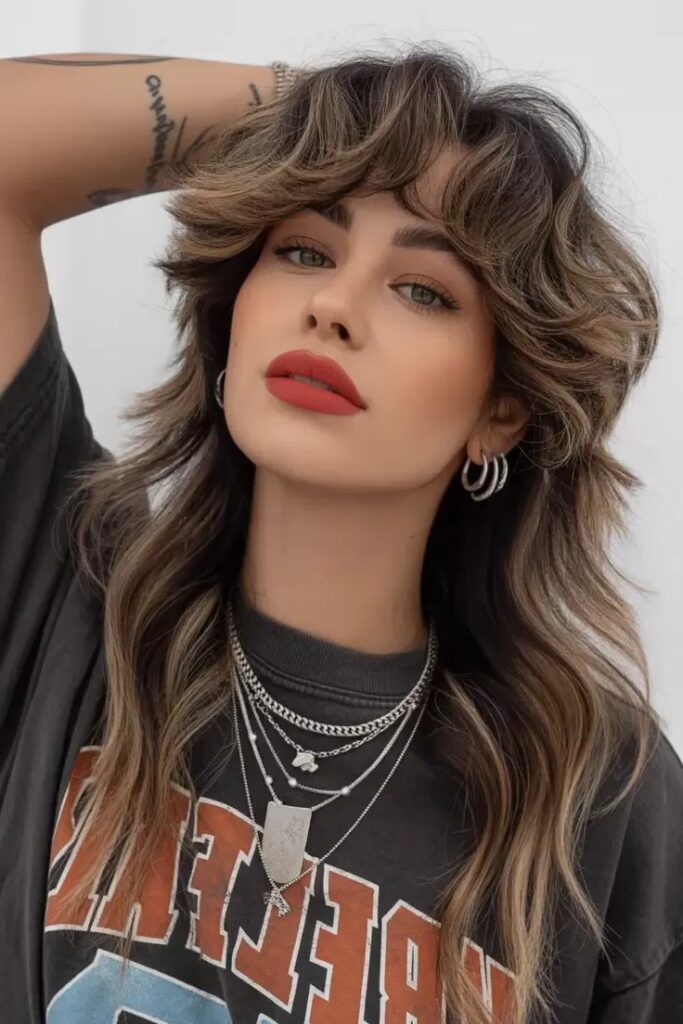 Long Layered Shag with Voluminous Fringe