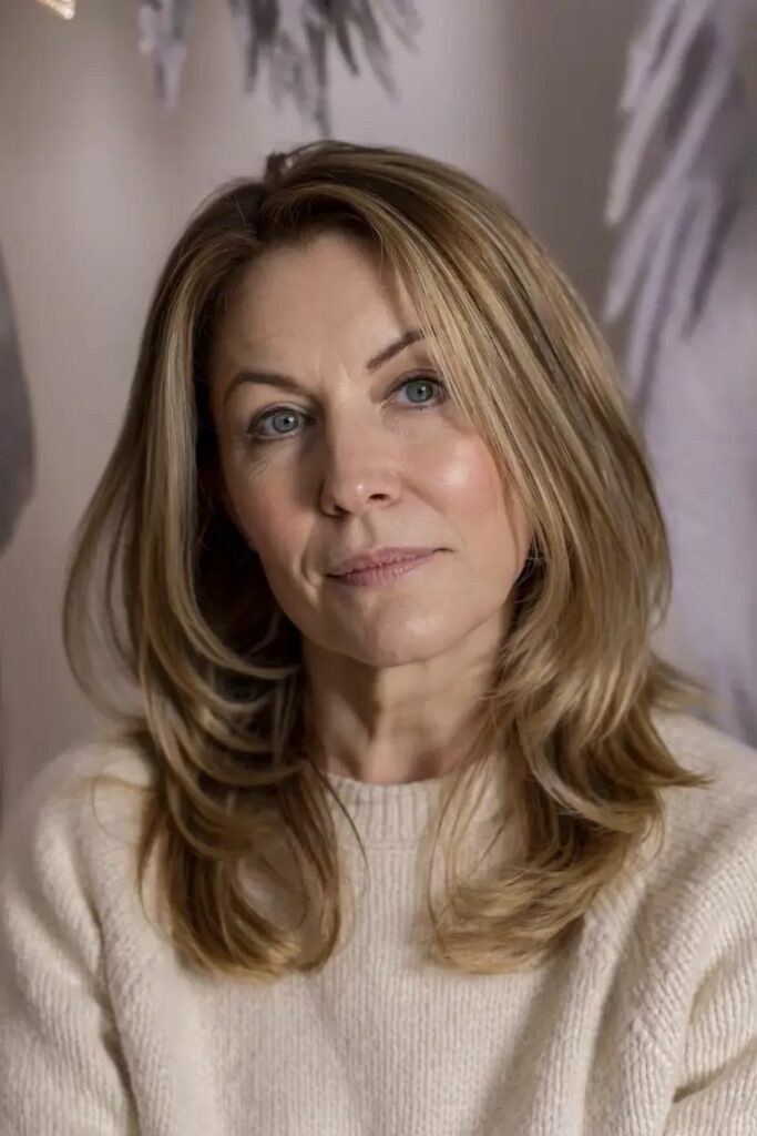 Medium Layered Hair with Face-Framing Layers