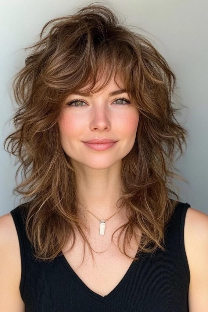 18. Medium-Length Shag with Voluminous Crown Layers