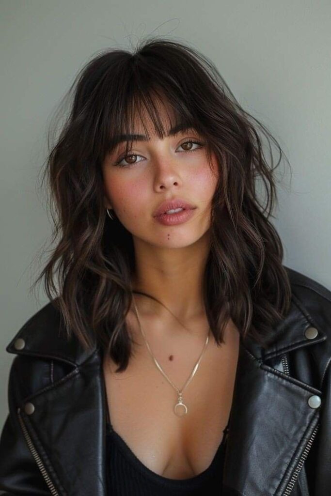Shaggy Textured Cut with Full Bangs
