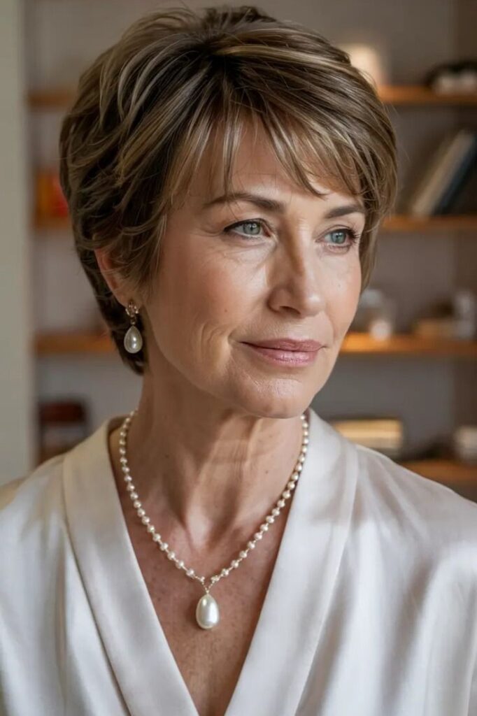 Short Layered Bob with Subtle Highlights