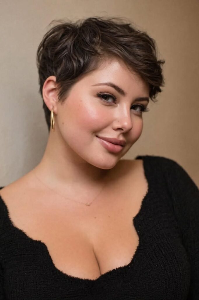 28. Short Messy Layered Pixie with Side-Swept Bangs