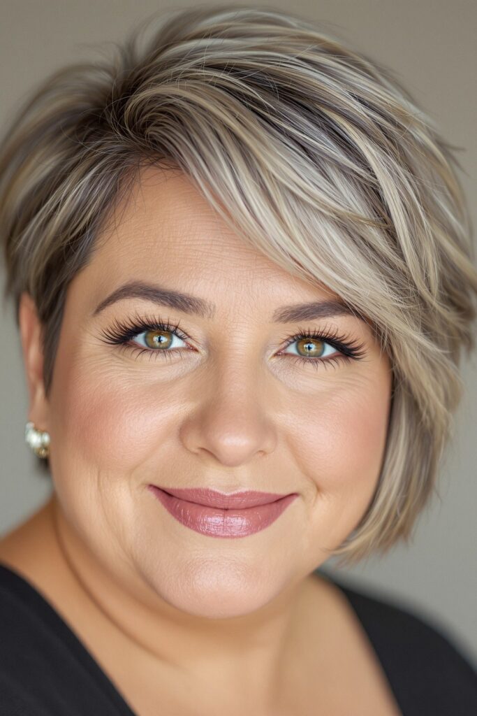 Side-Parted Blonde Bob with Soft Volume