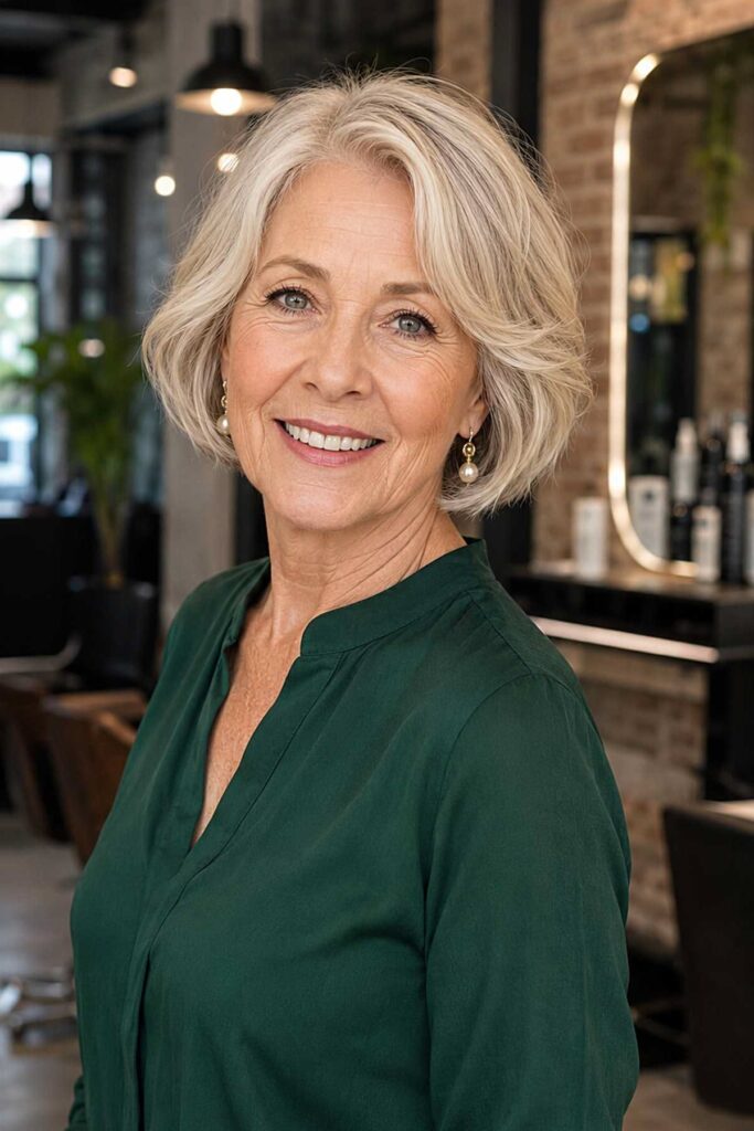 Sleek Blowout Bob with Soft Voluminous Layers