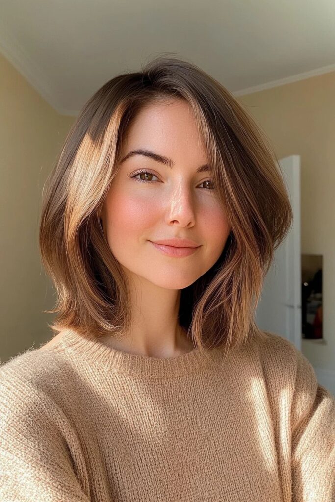 Sleek Layered Bob with Side Part