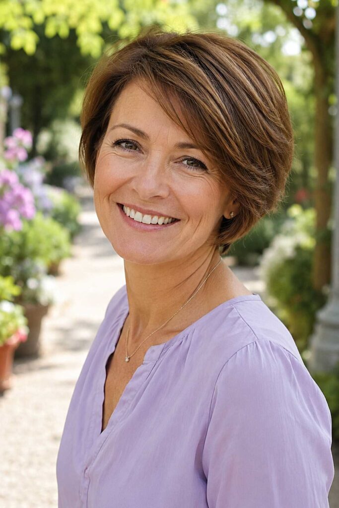 Sleek Short Bob with Side-Swept Bangs