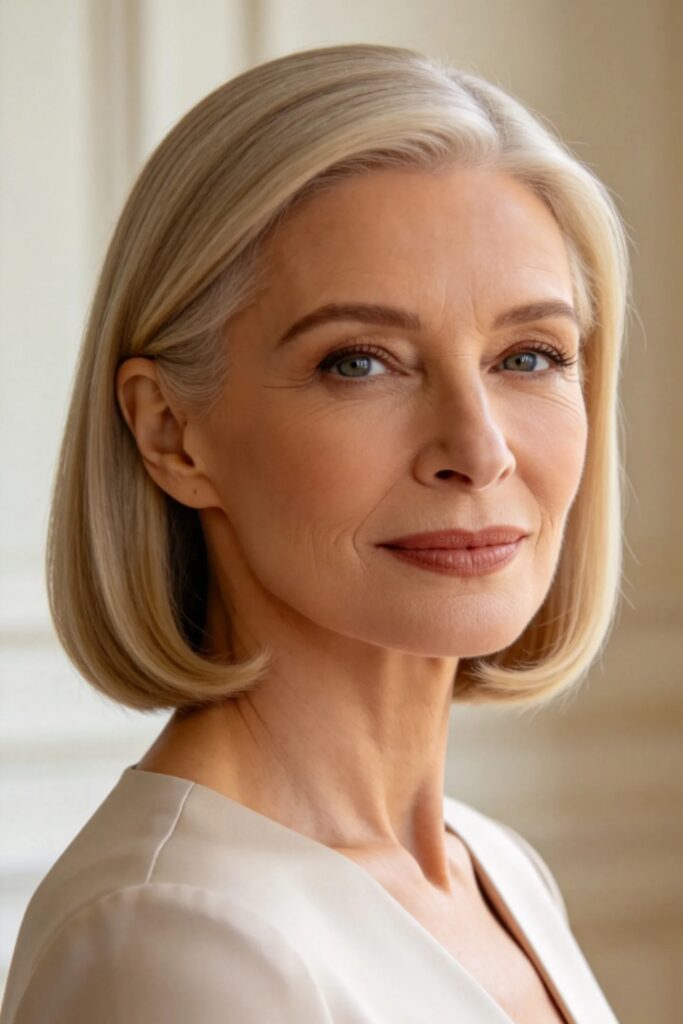 Sleek Side-Parted Bob with Clean Finish