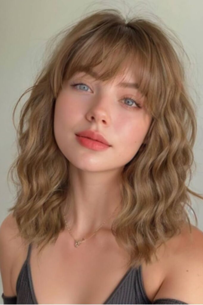 Textured Bob with Curtain Bangs