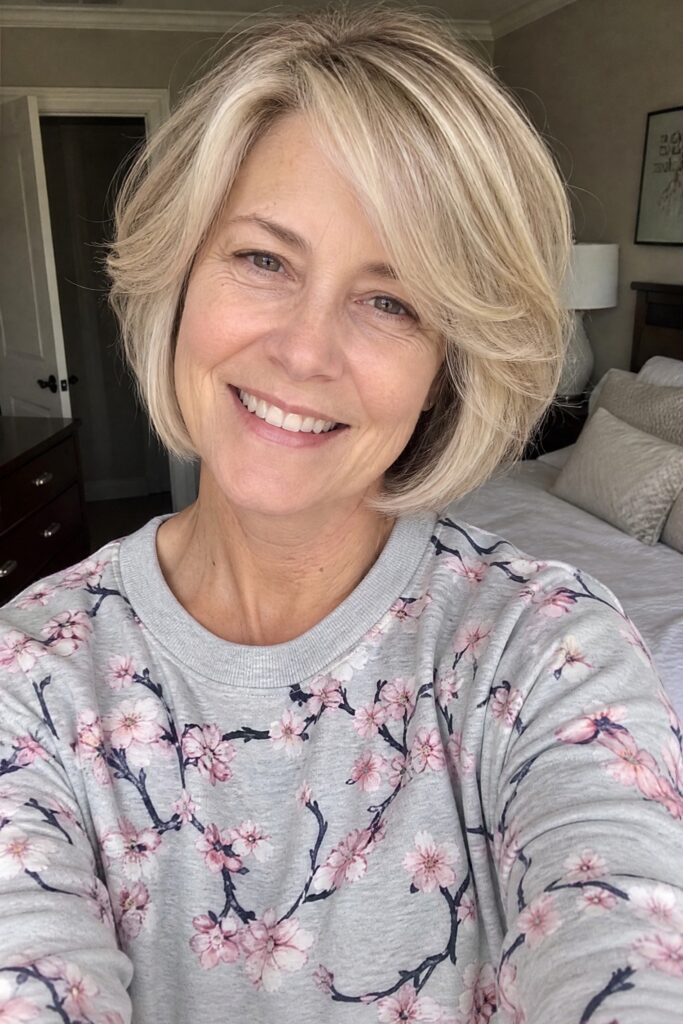 Textured Bob with Curtain Bangs