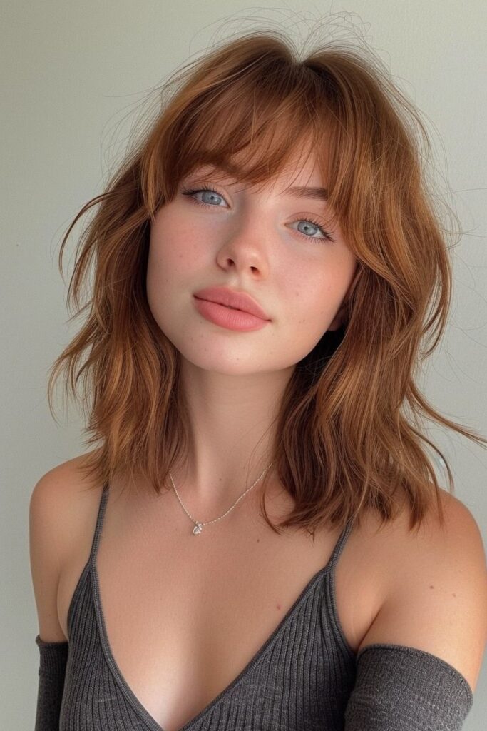Textured Bob with Curtain Bangs