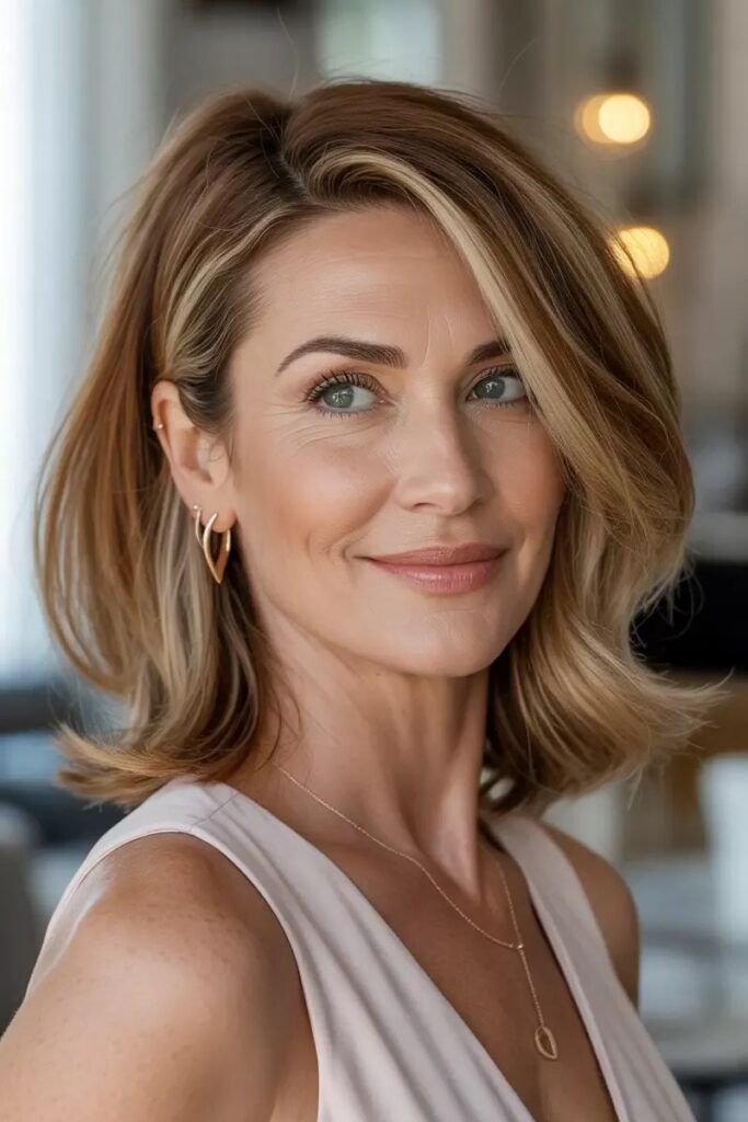 Textured Bob with Face-Framing Highlights