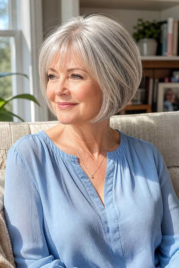 Textured Bob with Soft Wispy Bangs