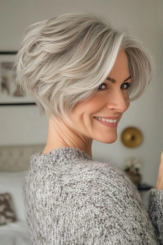 37. Textured Layered Bob with Volume