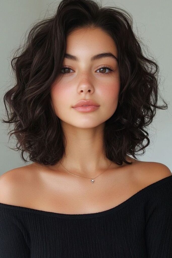 Textured Medium-Length Waves with Center Part