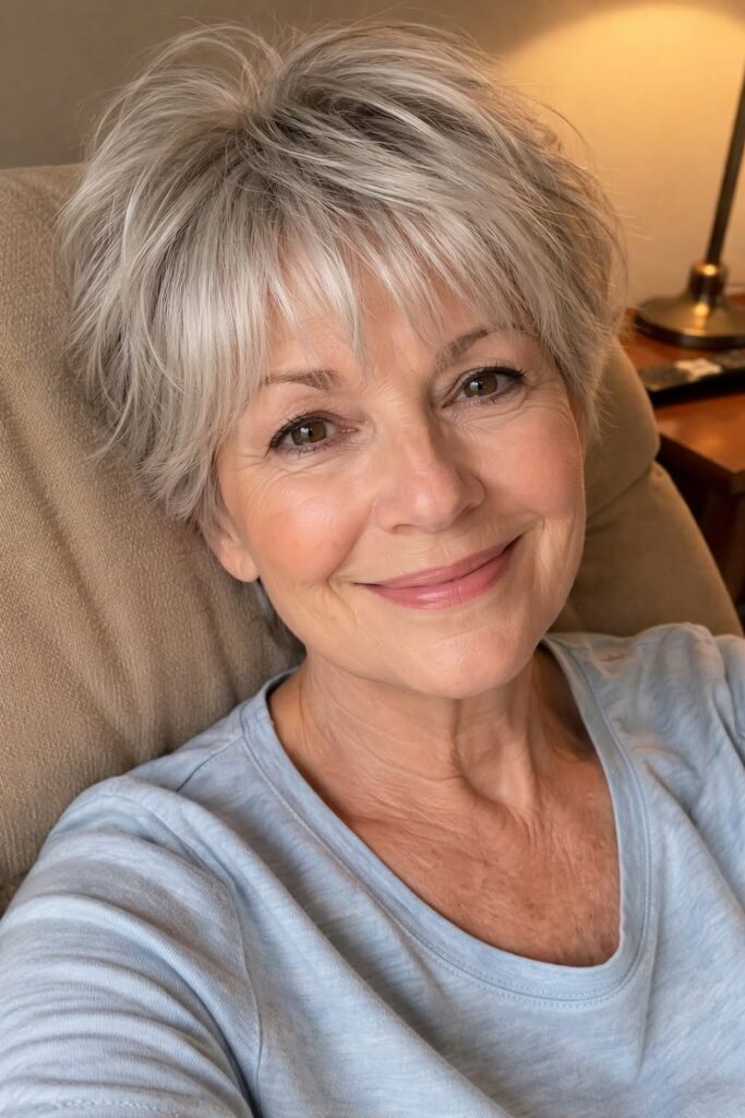 Textured Pixie Bob with Wispy Bangs