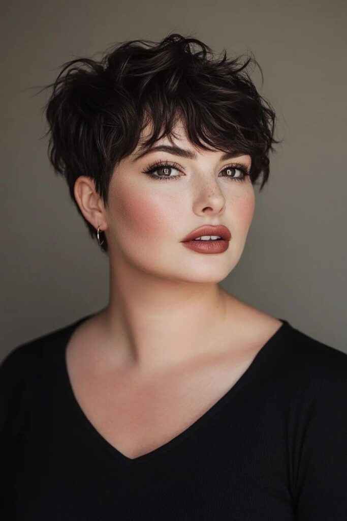54. Textured Pixie Cut with Tousled Fringe and Soft Layers
