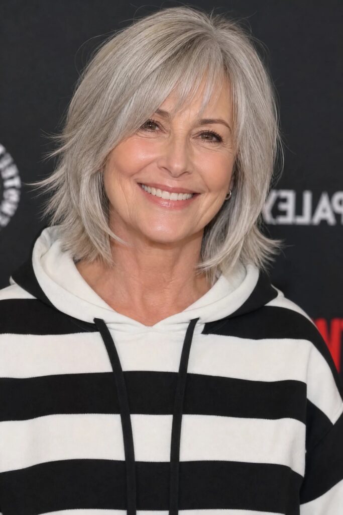 5. Textured Shaggy Bob with Piece-y Bangs