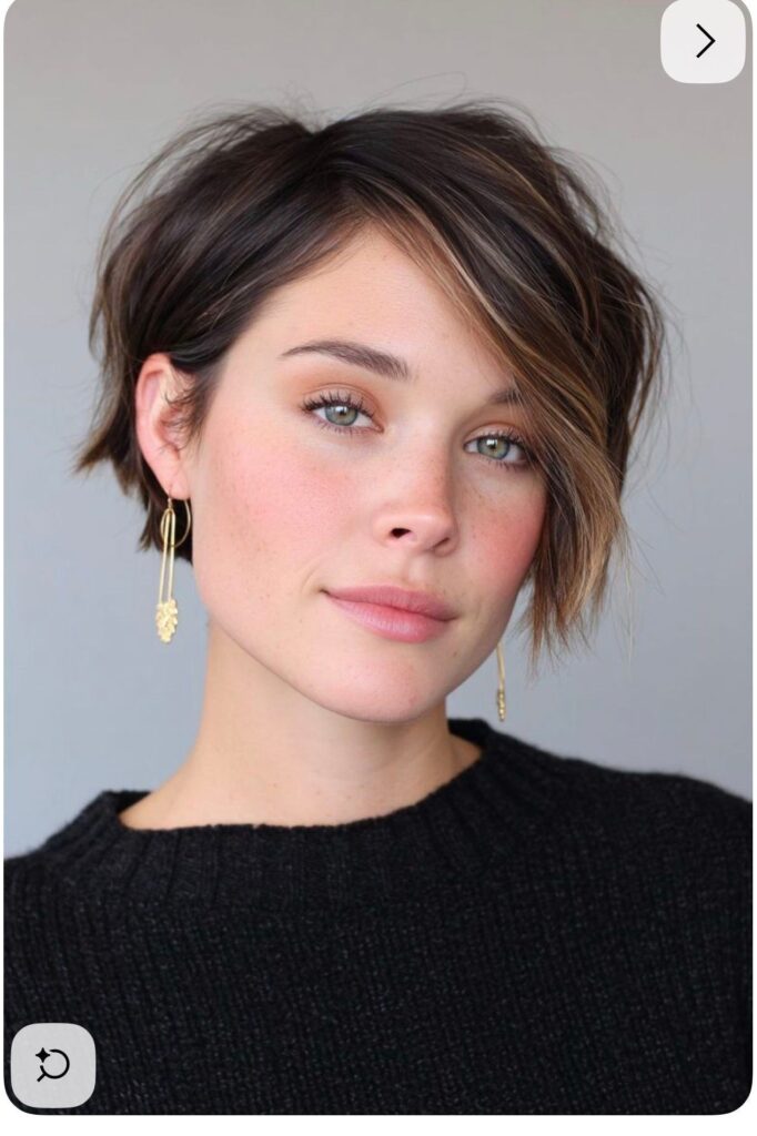 Textured Side-Parted Bob with Subtle Highlights