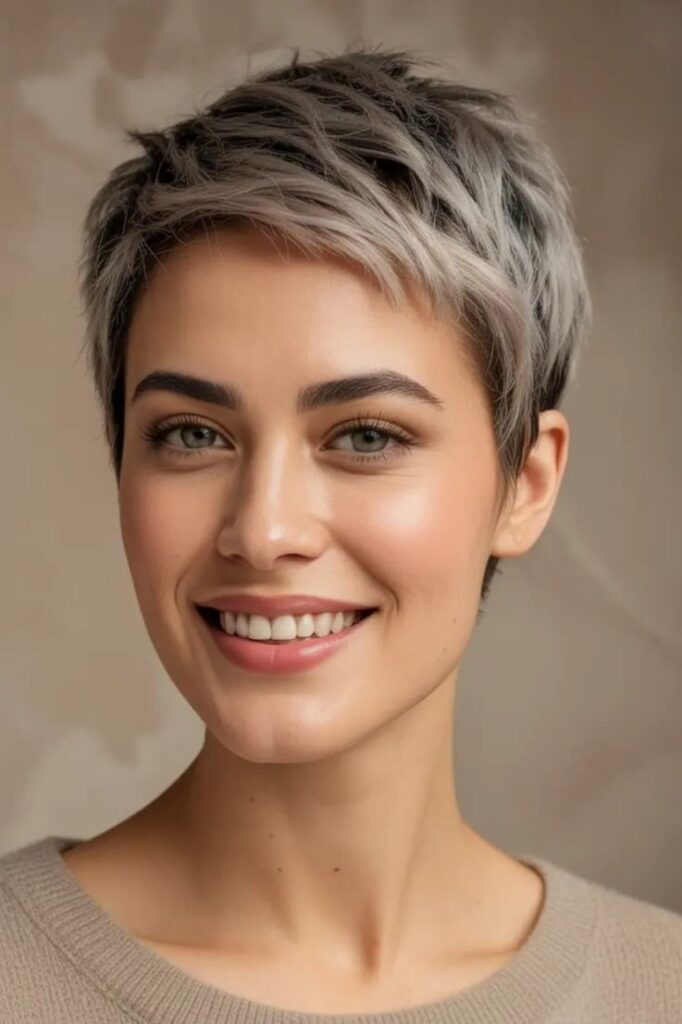 Textured Silver-Grey Crop Cut