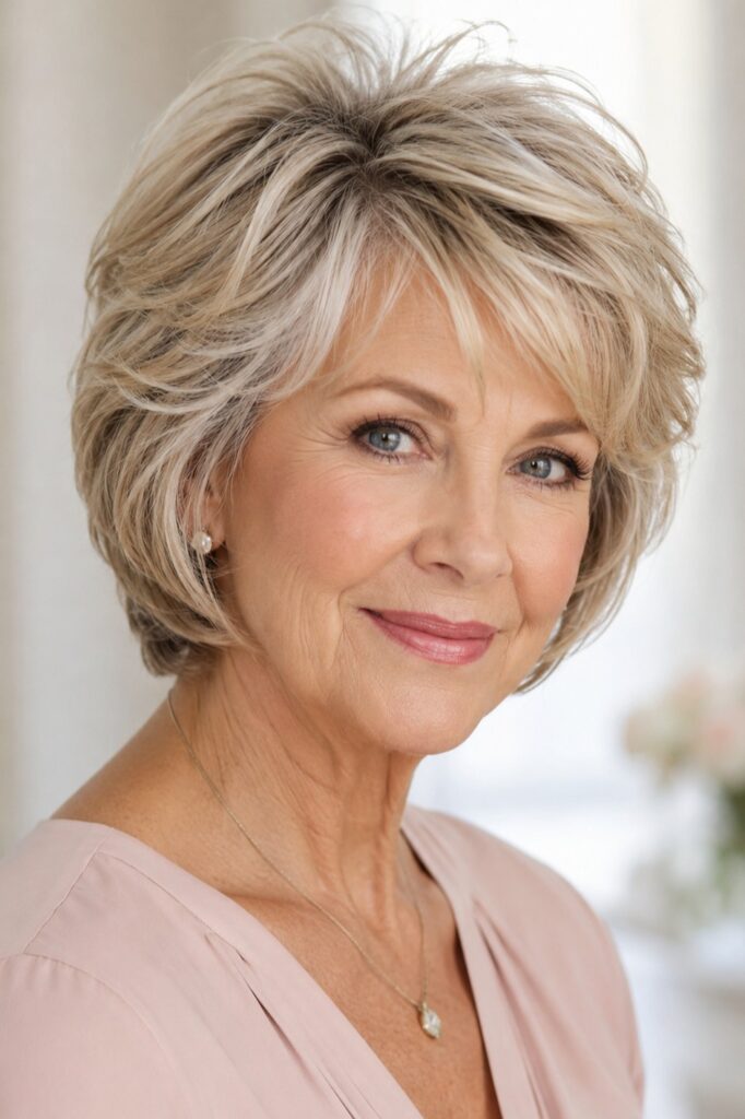 Textured Voluminous Bob with Wispy Bangs