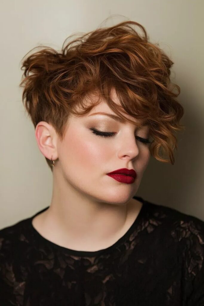 Tousled Curly Pixie with Undercut