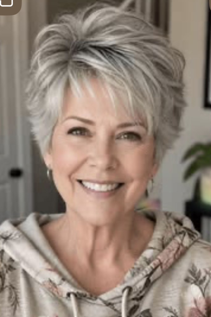 Tousled Silver Choppy with Crown Lift