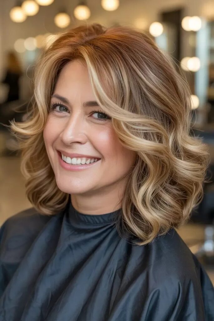 Voluminous Bob with Curtain Bangs