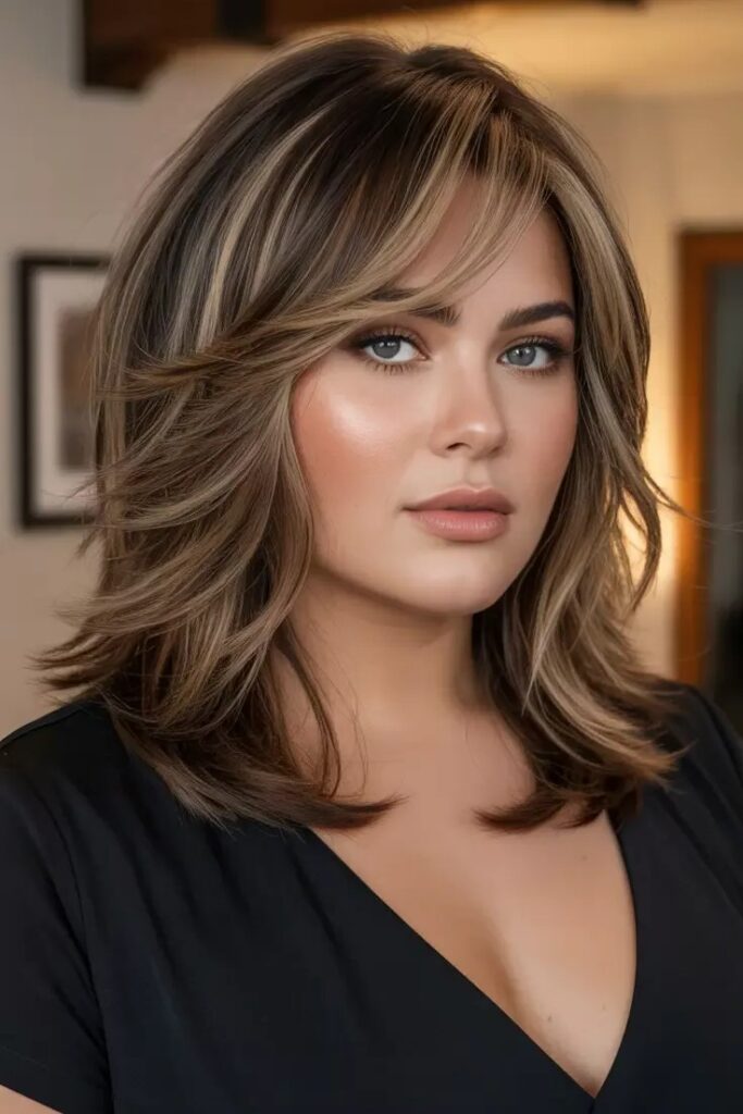 Voluminous Layered Bob with Highlights