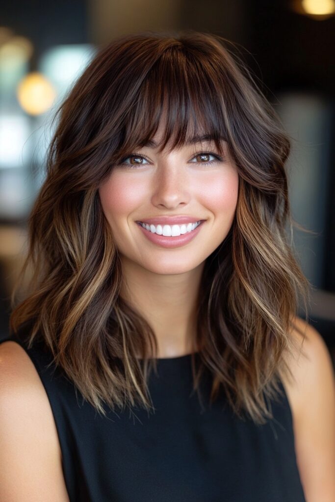 Voluminous Layered Bob with Soft Bangs