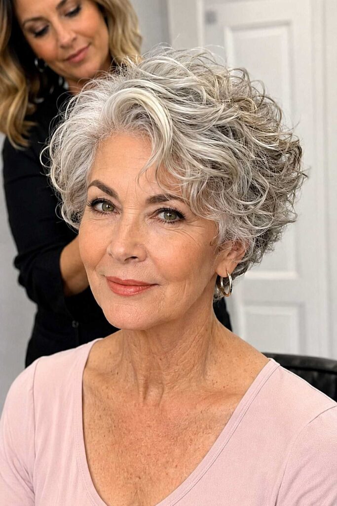Voluminous Short Curly Pixie Cut