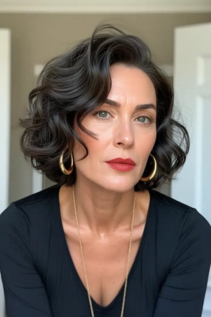 Voluminous Wavy Bob with Side Part