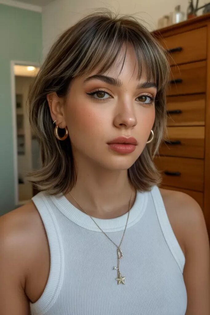Short-Length Cut with Soft Wispy Bangs