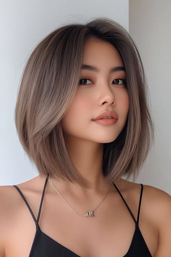 Sleek Bronde A-Line Bob with Subtle Layering