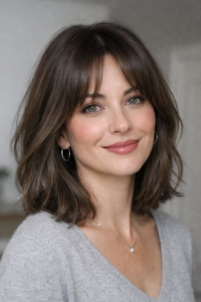 Soft Layered Bob with Wispy Bangs
